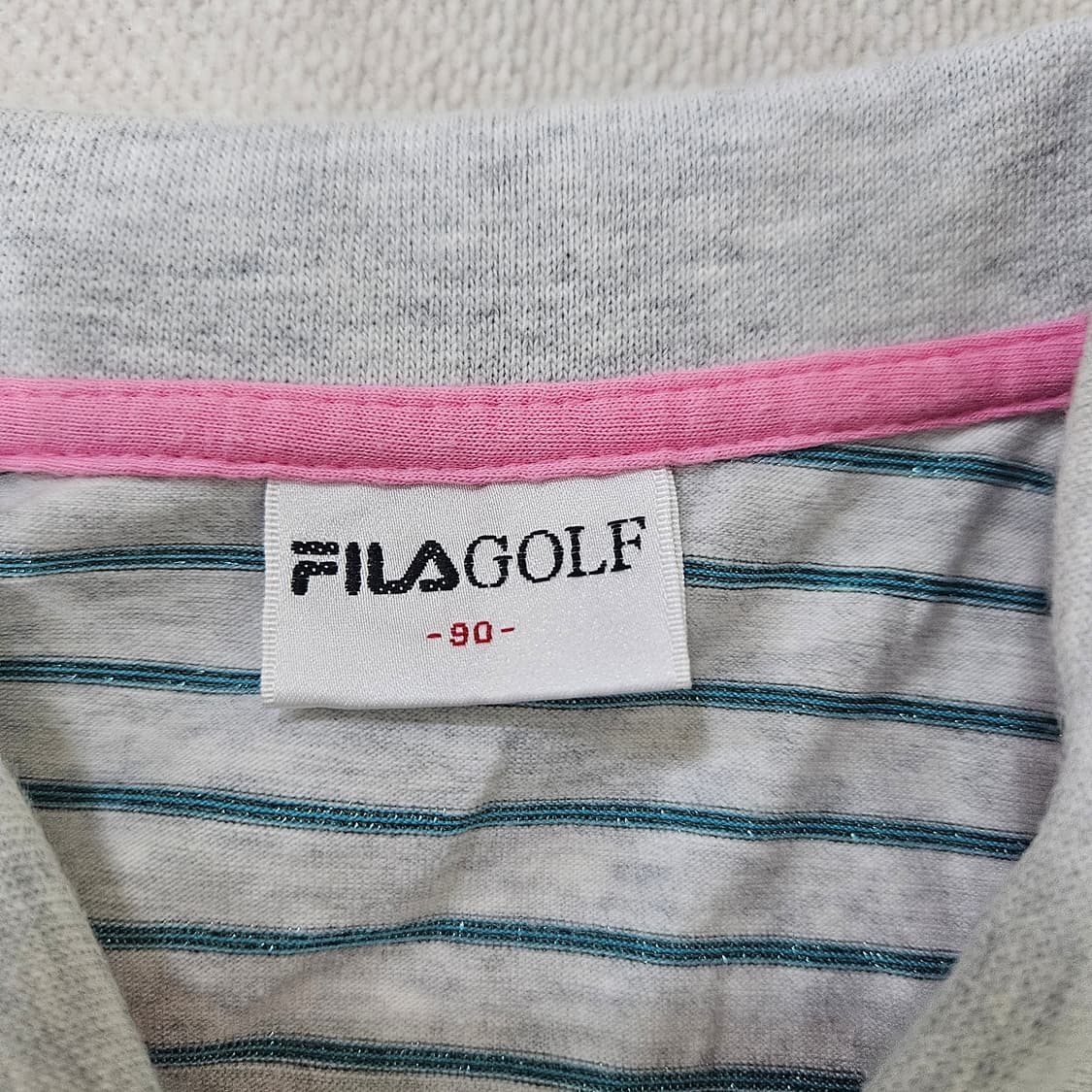 90 휠라 여성 스트라이프 카라 반팔티 0312Y 상품이미지3