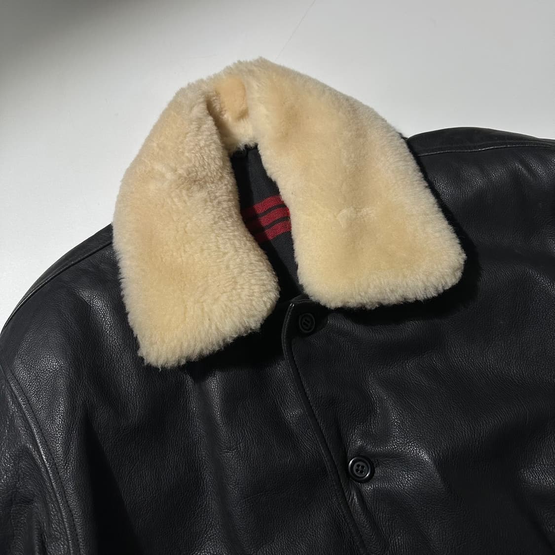 카우 레더 싱글 카코트 블랙 상품이미지4