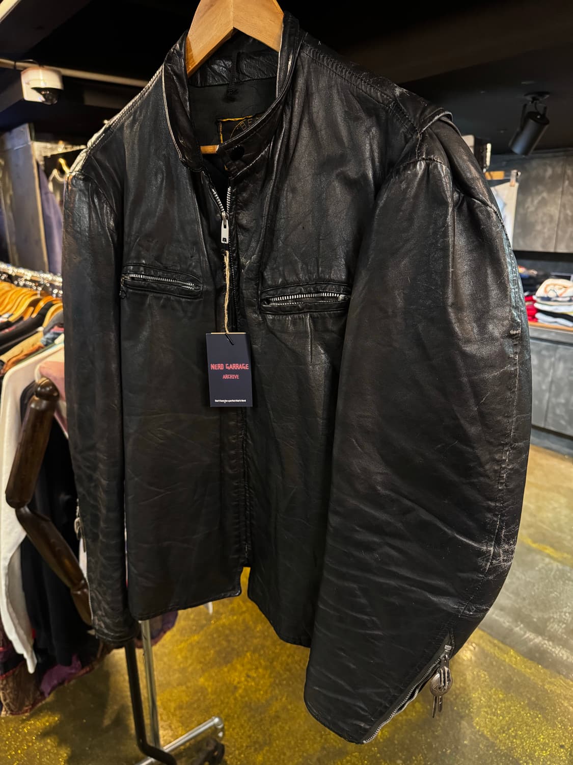 1960s Vintage CafeRacer Leather Jacket 상품이미지2