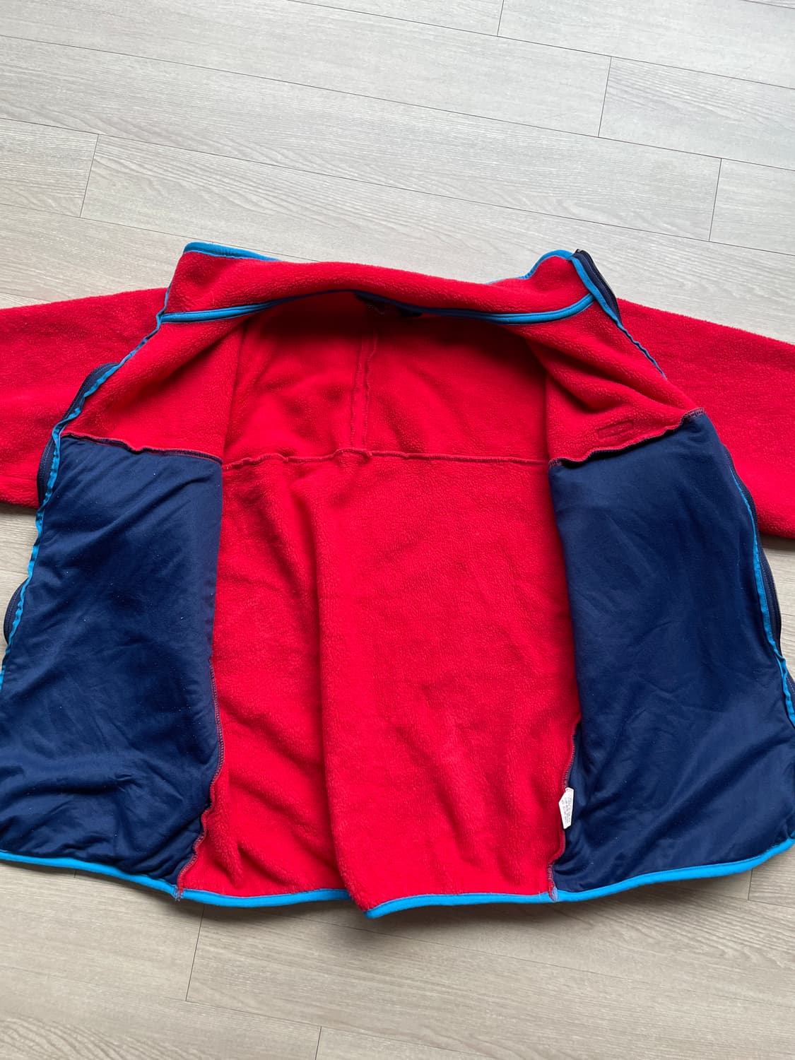 80s 파타고니아 플리스 자켓 레드 블루 신칠라 상품이미지7