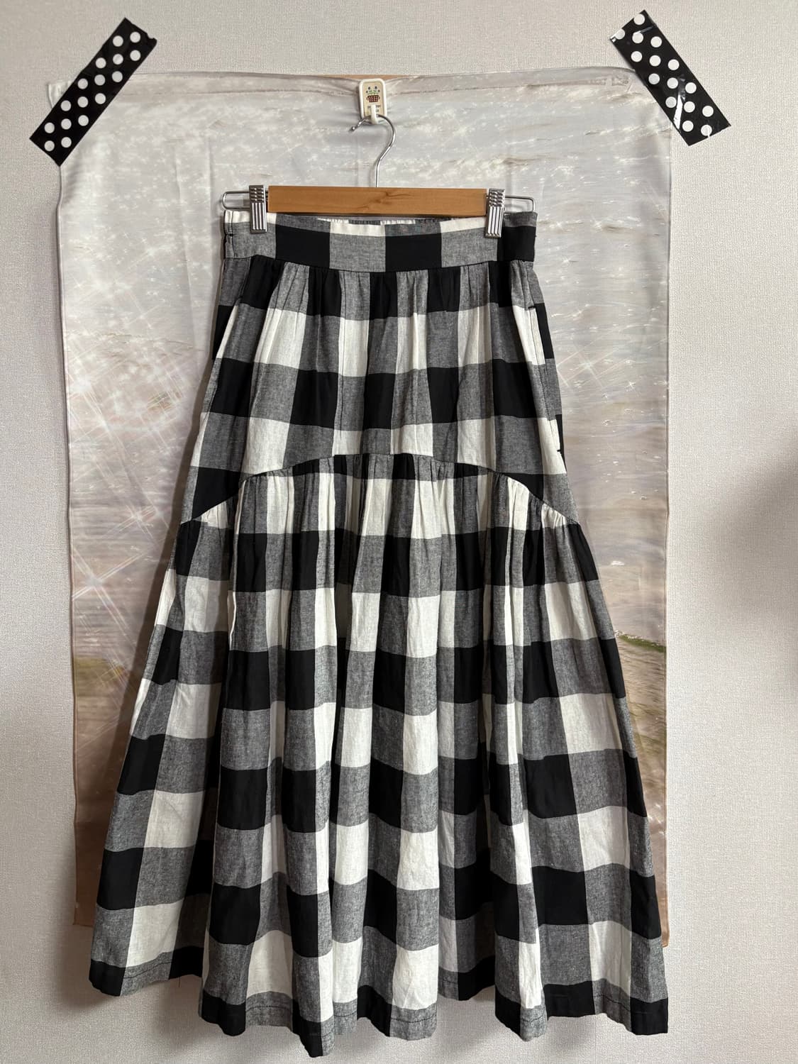 Black check long skirt 상품이미지1