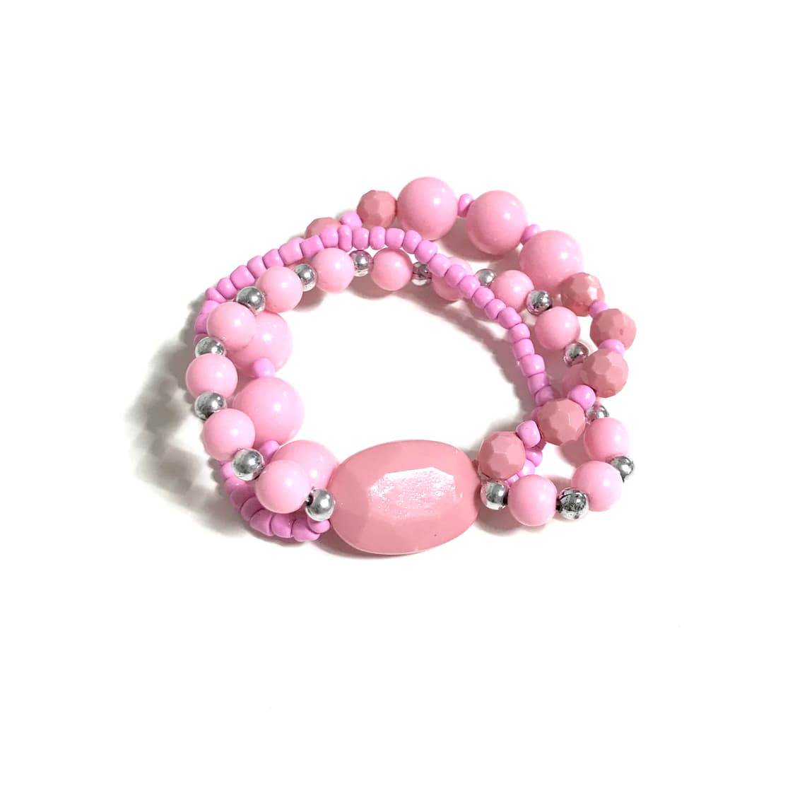 일본 빈티지 y2k 키치 갸루 팝 핑크 비즈 팔찌 히메갸루 오네갸루 상품이미지1