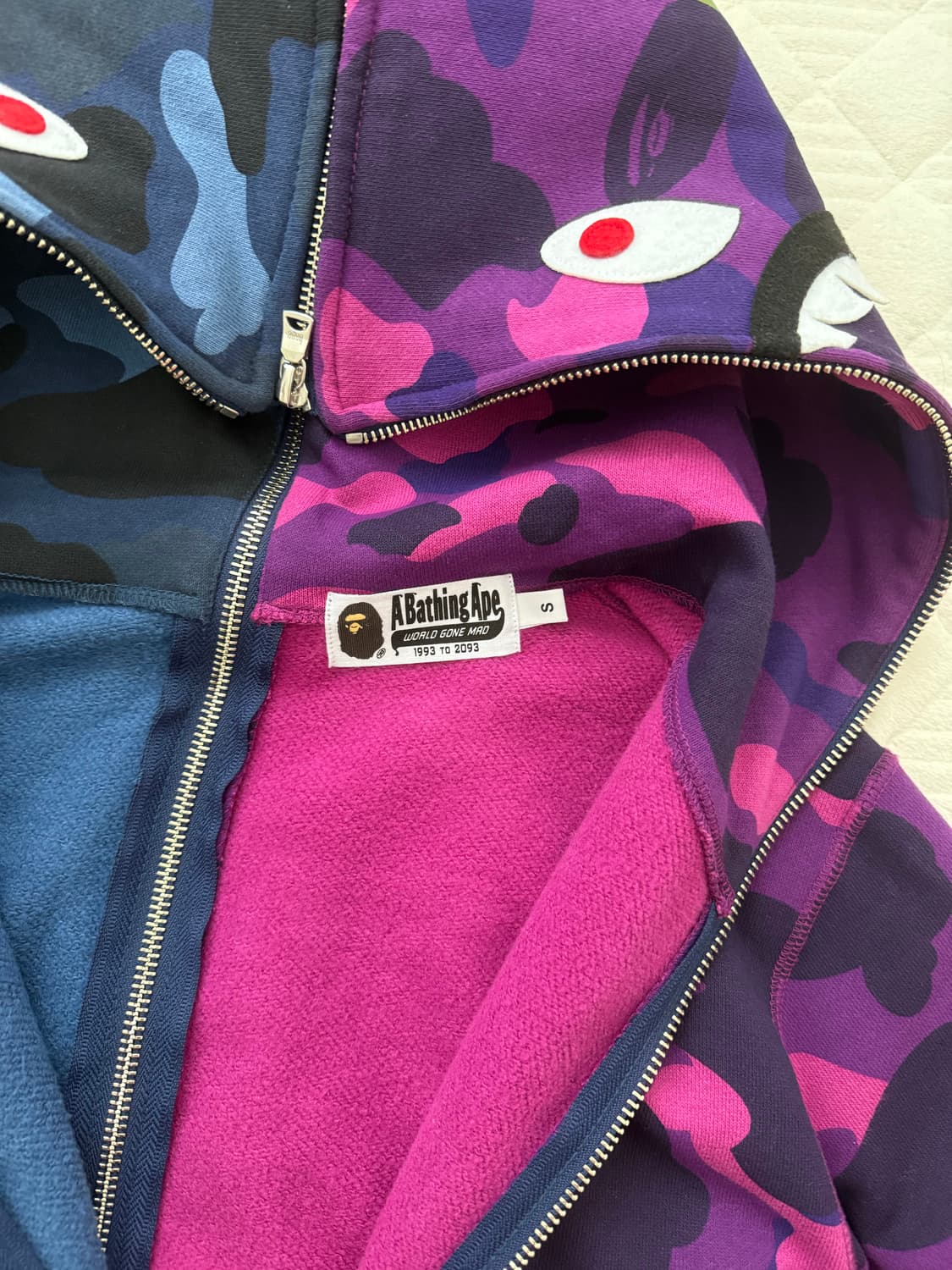 베이프 아수라 컬러 카모 세퍼레이트 샤크 후드집업 상품이미지5