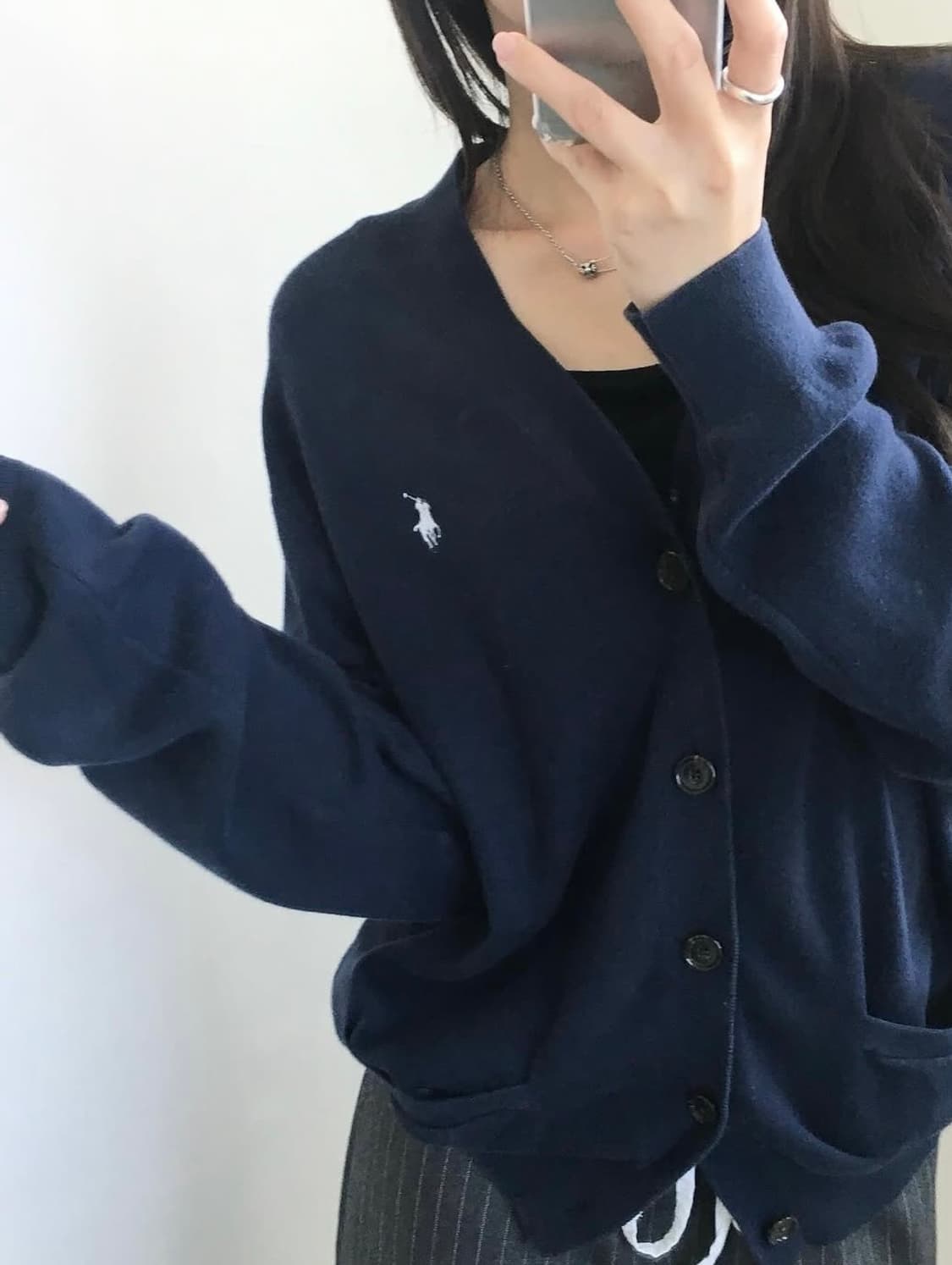 폴로 브이넥 가디건 상품이미지1
