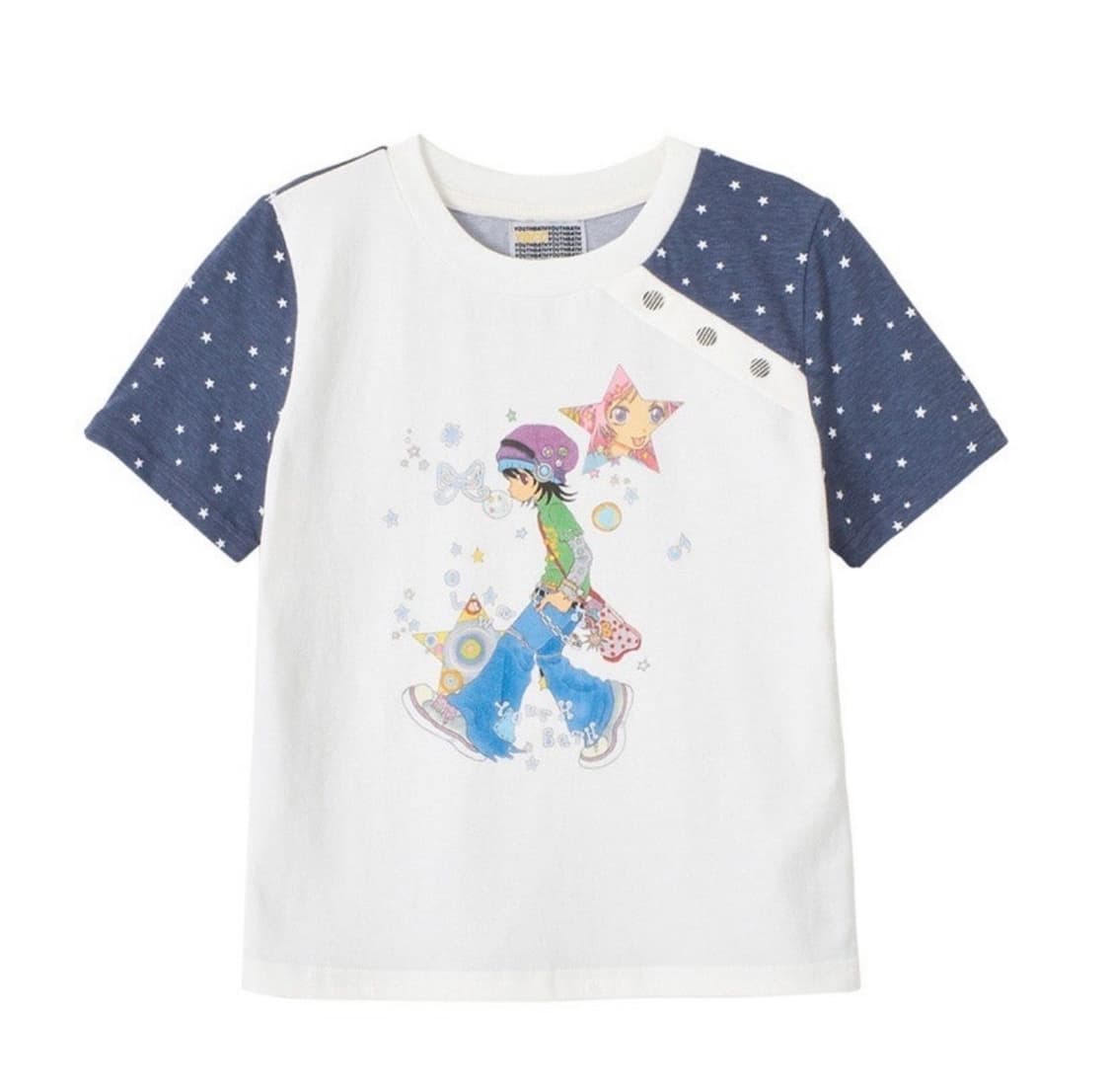 YB x Oliwa Star Sleeve Button Top_white 상품이미지2