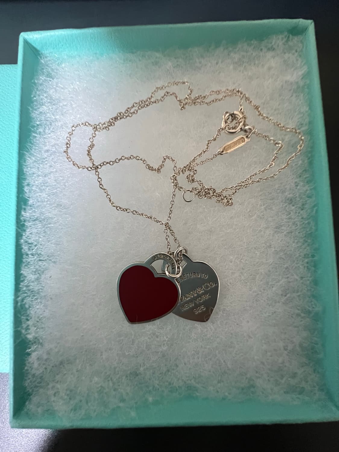 티파니 리턴 투 티파니 더블 하트 목걸이 레드 상품이미지2