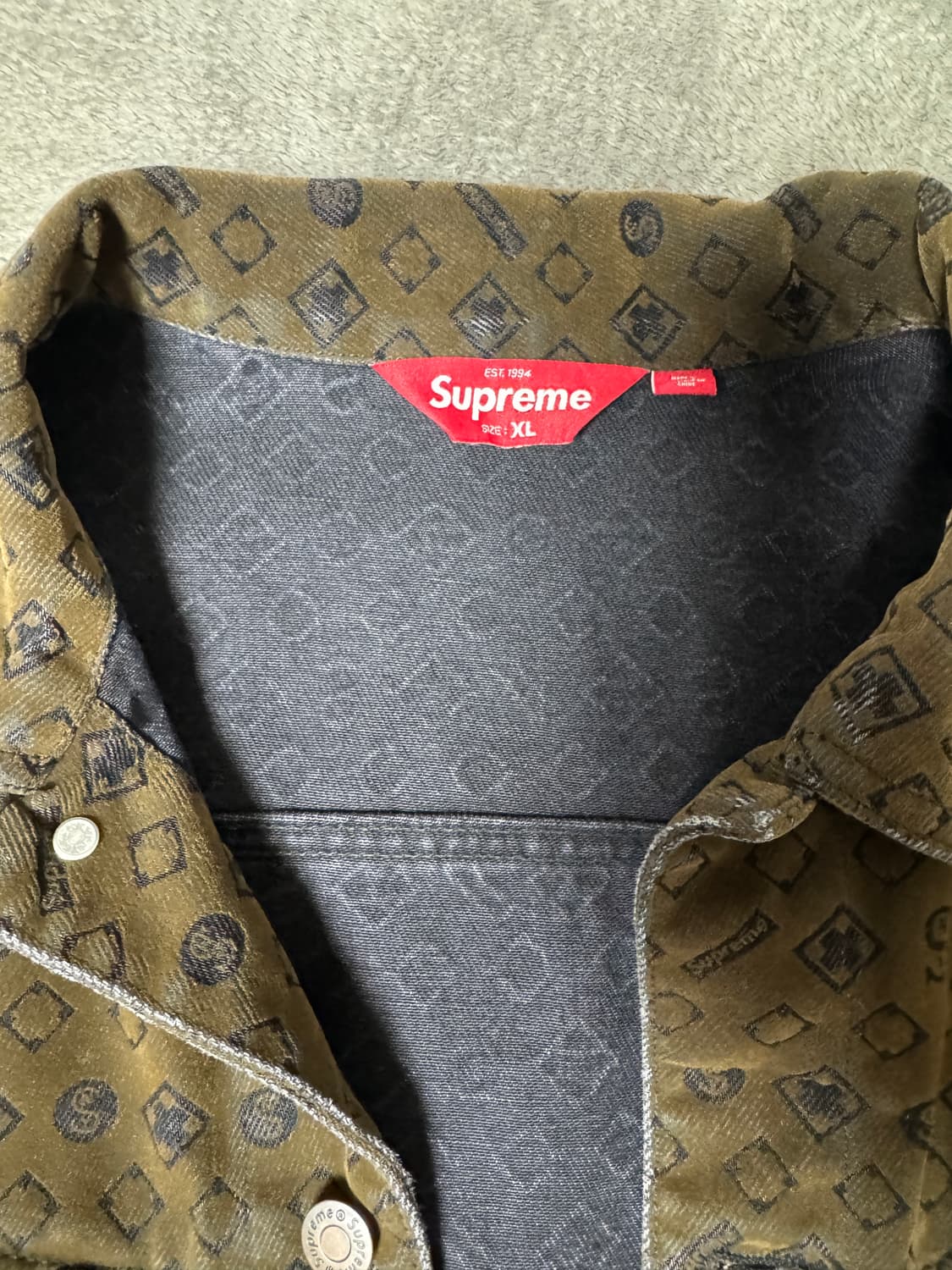 슈프림 플록 데님 워크 자켓 XL사이즈입니다 상품이미지2