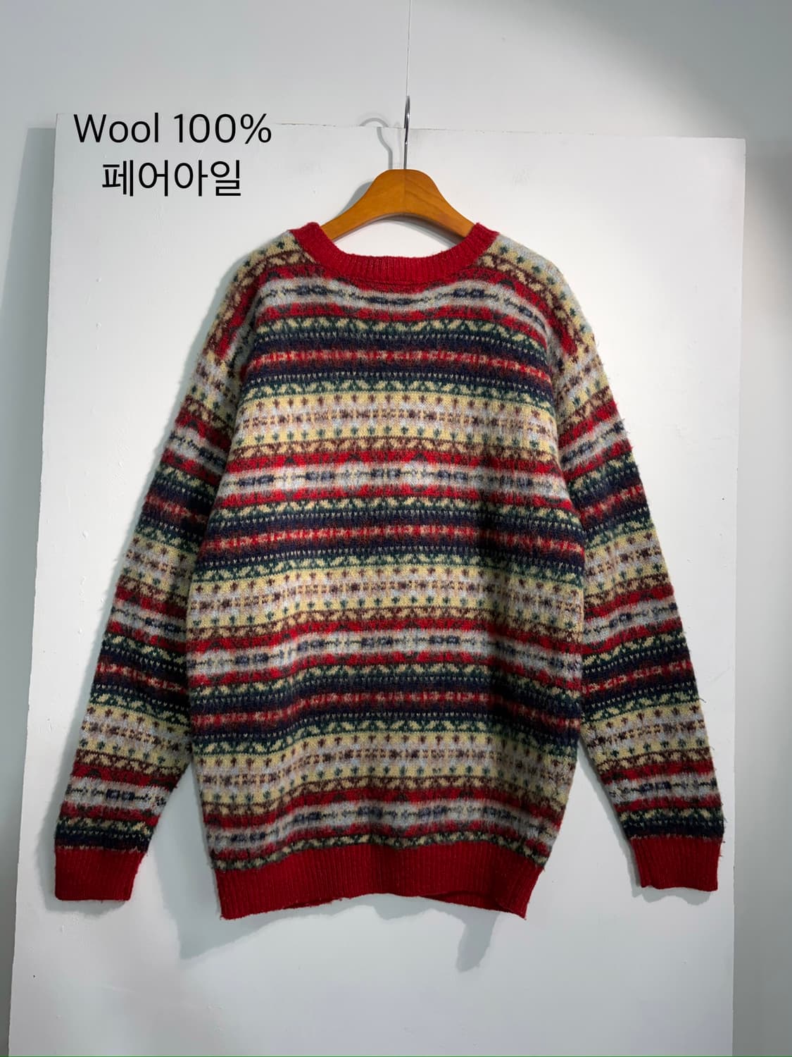 울 100% 노르딕 페어아일 니트 상품이미지1