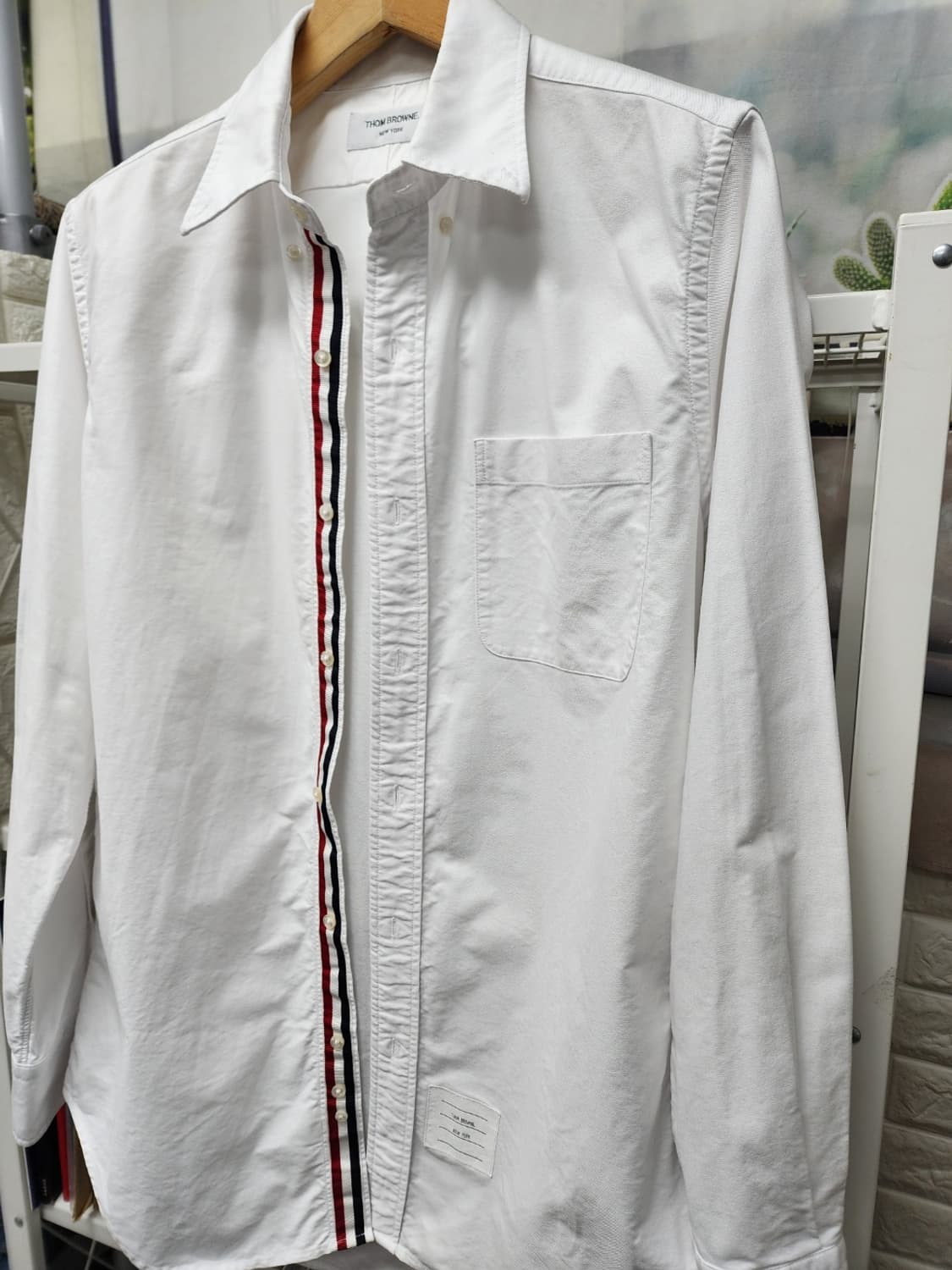 톰브라운 MWL010 히든 삼선셔츠 옥스포드 화이트 상품이미지5