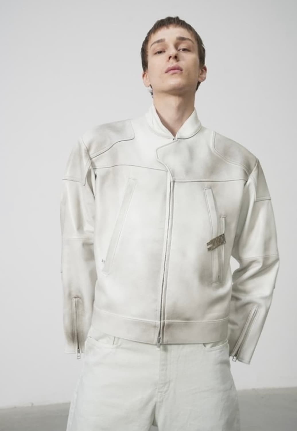 이예 (Yiyae) / 레더 자켓 / 더티화이트 L 상품이미지1