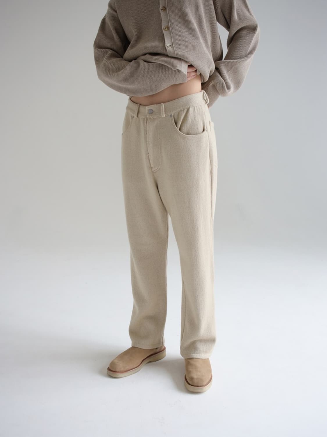 (5) 20FW 오라리 울 파인 스피닝 헤비 니트 5P 팬츠 상품이미지5