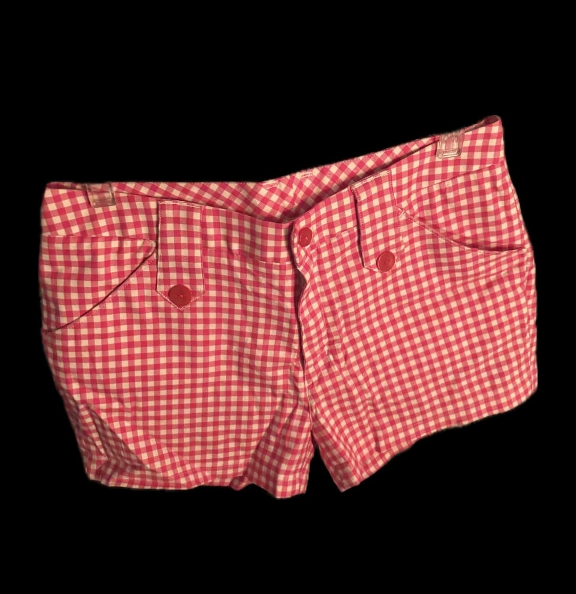 아디다스 핑크 체크 단추 숏팬츠 반바지 핀터무드 상품이미지2