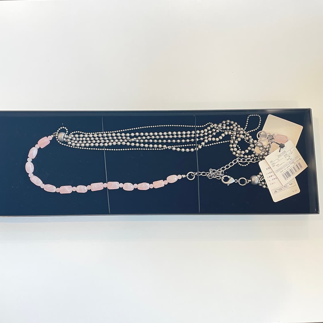 랑방 로즈쿼츠 레이어드 목걸이 새상품 상품이미지1