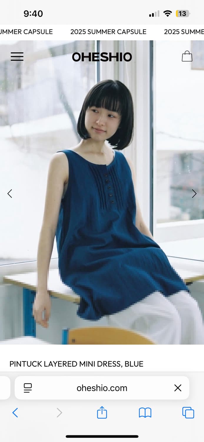 오헤시오 핀턱 레이어드 미니드레스 블루 상품이미지3