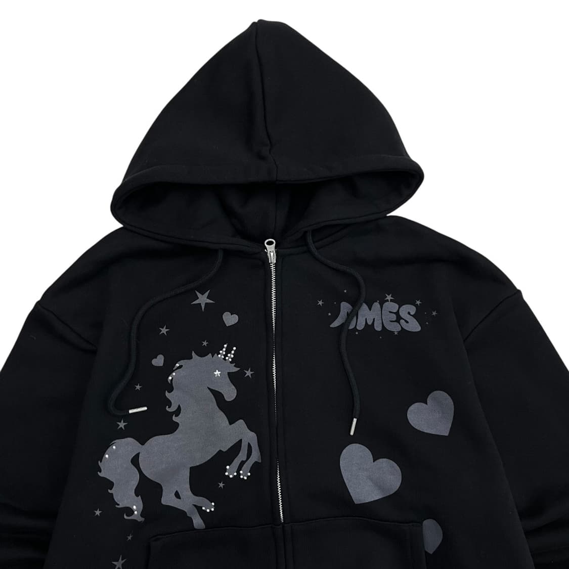 AMES 미사용 홀스 프린팅 블랙 후드집업 ( 발매가 95000원 ) 상품이미지4