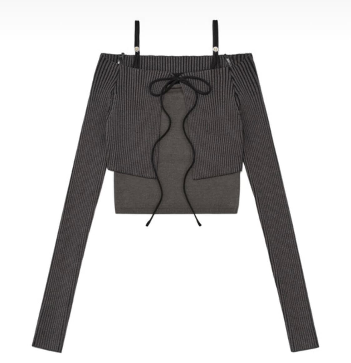 GLOWNY LEX TWOTONE KNIT TOP SET 글로니 상품이미지1