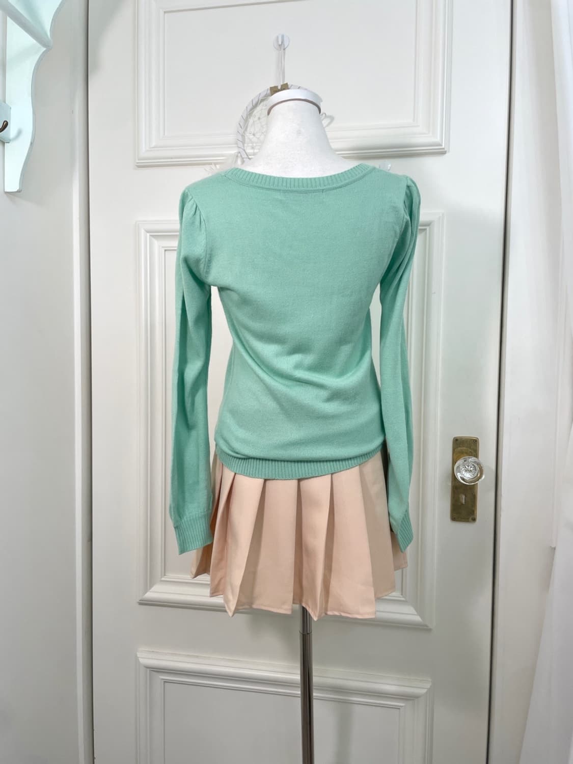 coral beige basic pleats mini skirt 상품이미지8