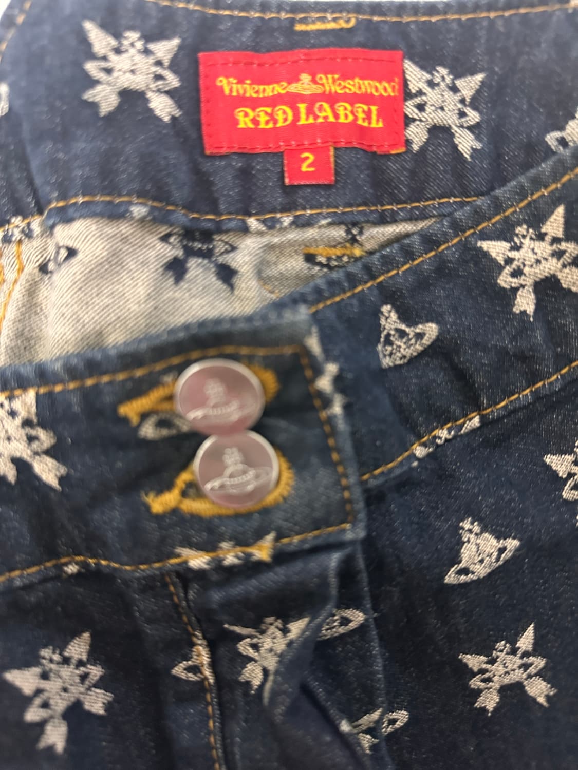 비비안웨스트우드 레드라벨 orb 디아망떼 스컬 데님스커트 상품이미지4