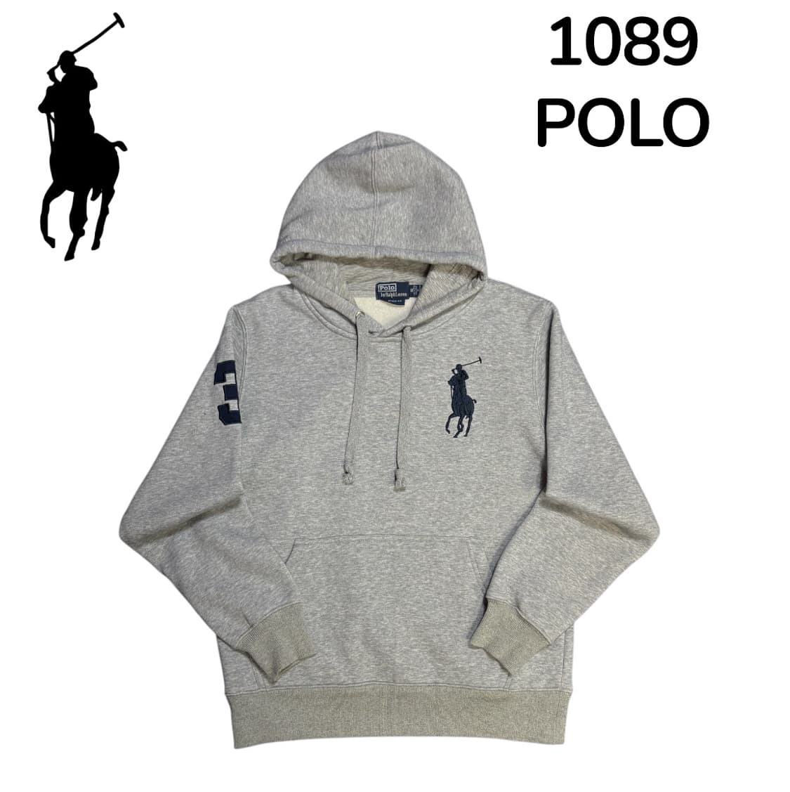 폴로 랄프로렌 빅포니 오버핏 회색 후드티 S 상품이미지2