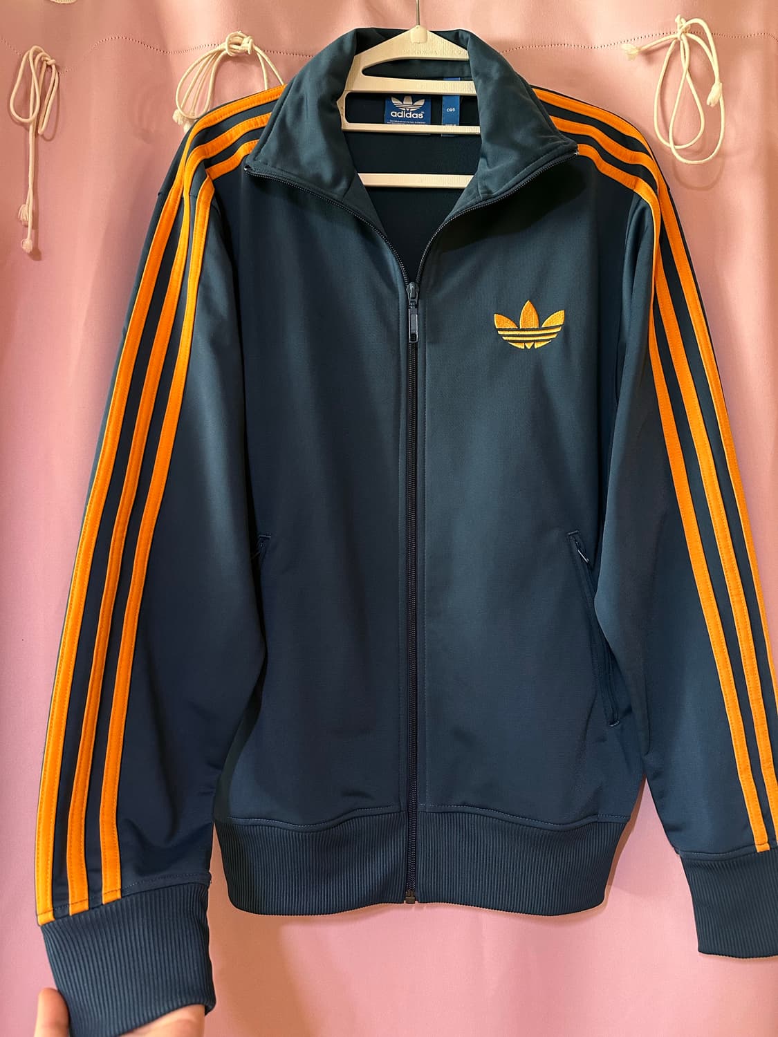 아디다스져지 아디다스파이어버드 네이비 오렌지 구파이어버드 트랙탑 집업 상품이미지2