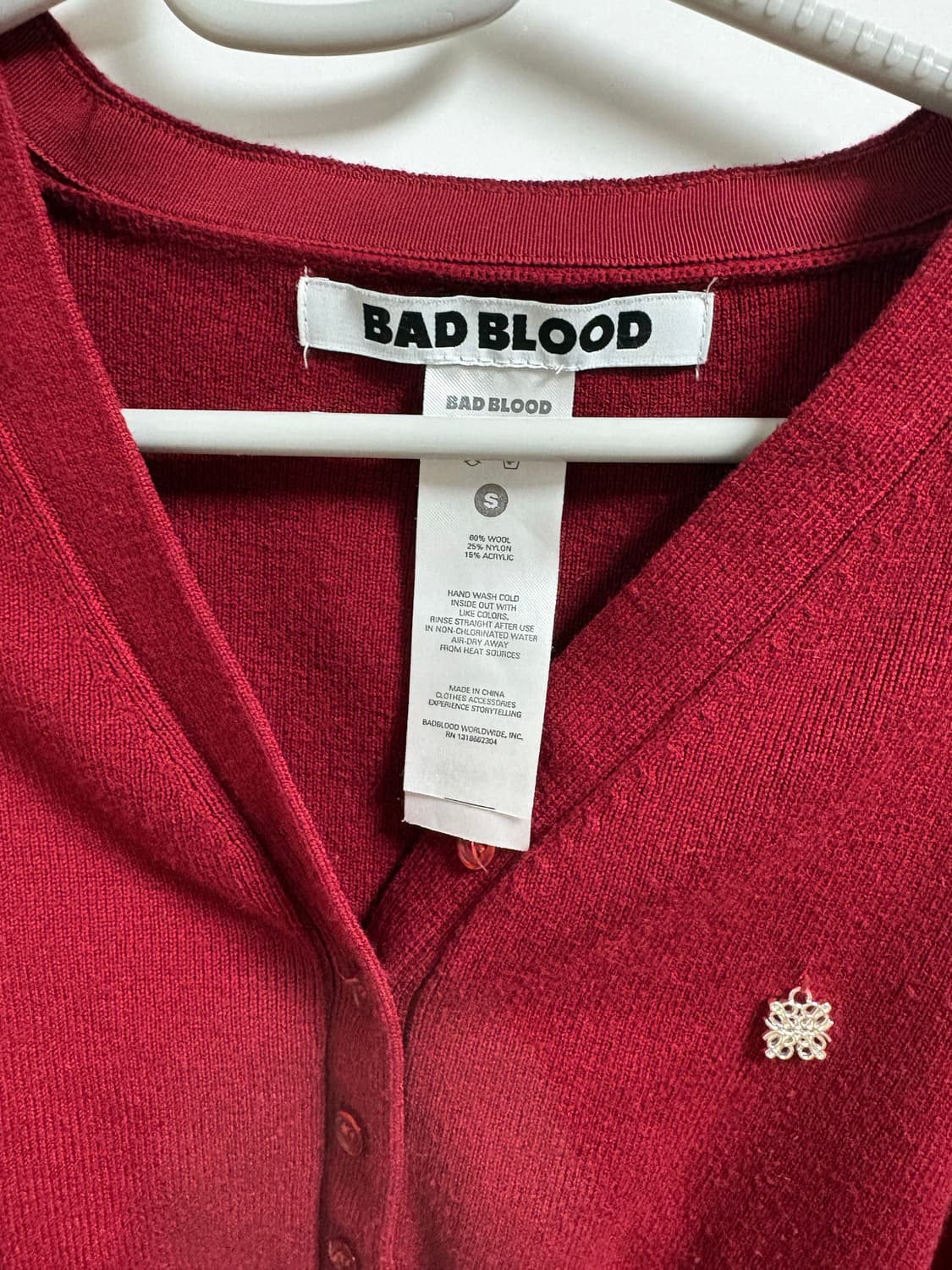 BAD BLOOD 배드블러드 니트 가디건 / 버건디 상품이미지3