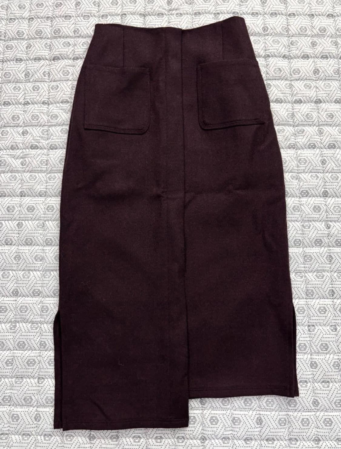 한섬 TIME 모 혼방 뒷밴딩 스커트 24.4 상품이미지1