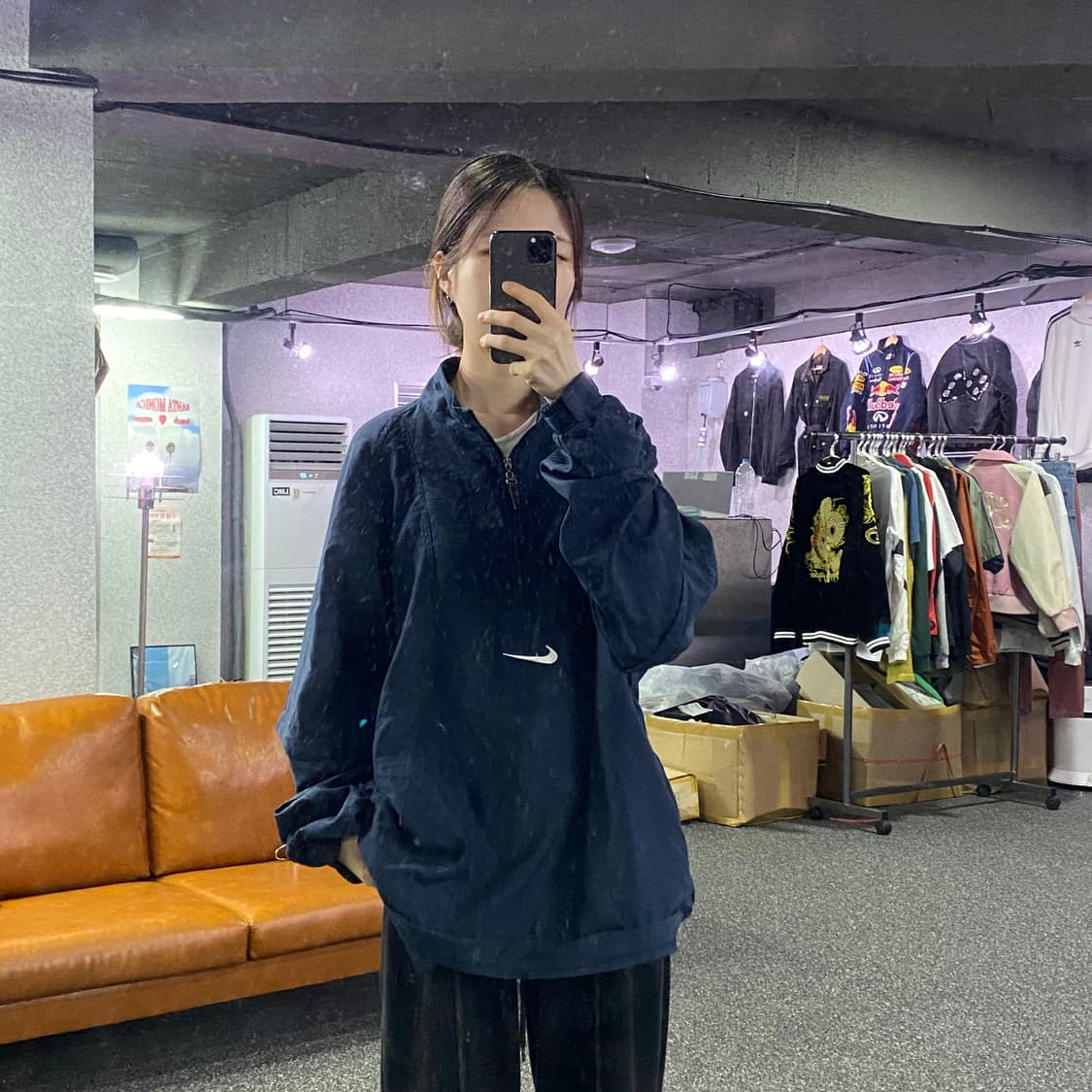 나이키 스우시 네이비 하프집업 웜업 B2345 상품이미지1