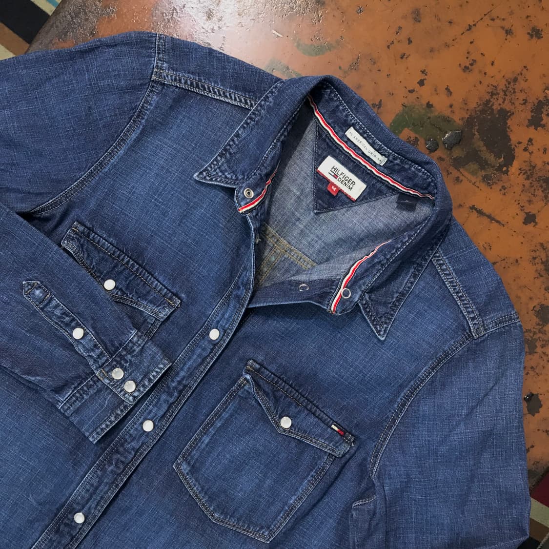 타미힐피거 투포켓 진중청 데님 셔츠 여성 55 66 사이즈 상품이미지3