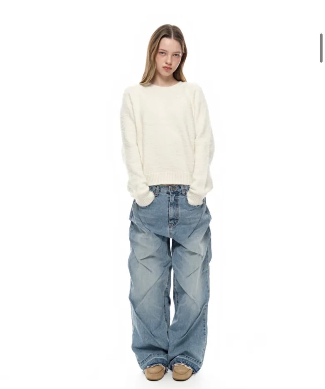 이고프리덤랩 [업사이클] 닙 리플 데님 진스 상품이미지1