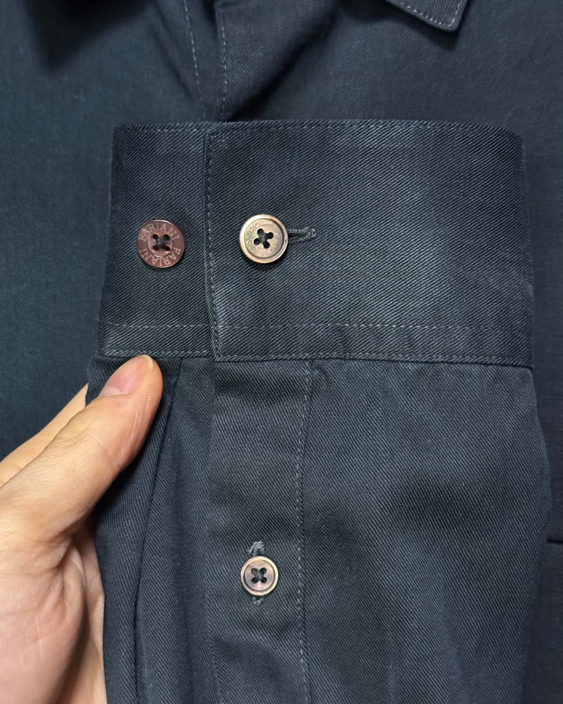 DKNY 워시드 코튼 네이비 남색 포켓 드레스 셔츠 자개 단추 100 L 상품이미지10