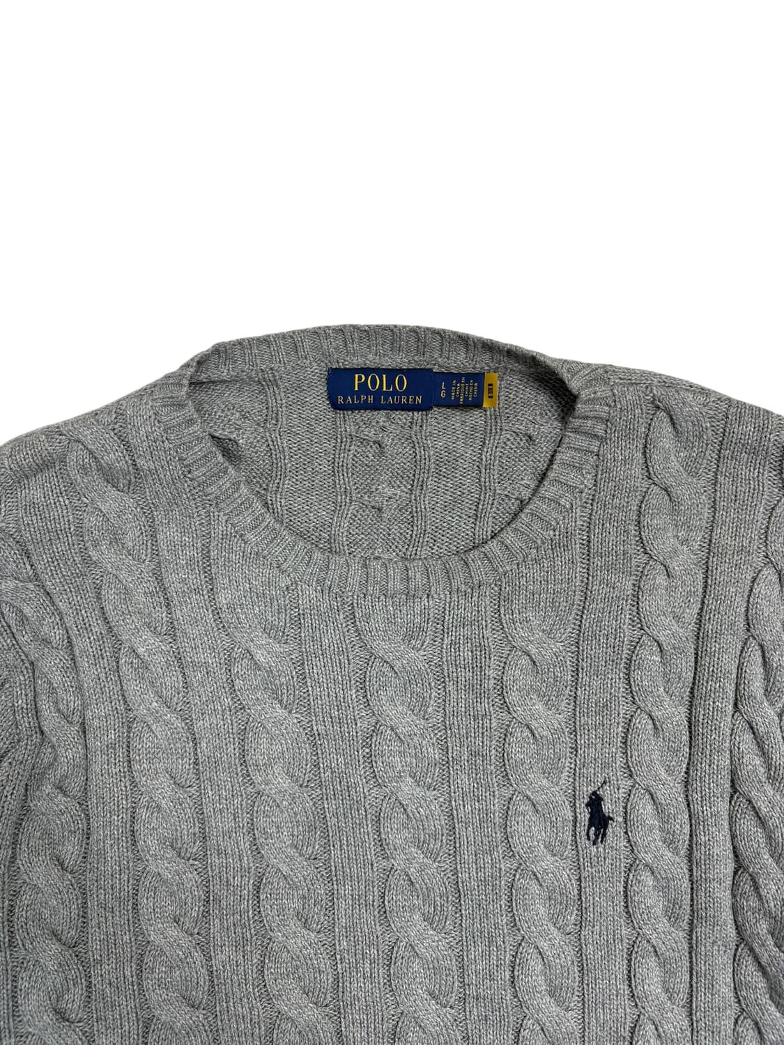폴로 랄프로렌 케이블 니트 코튼 크루넥 스웨터 그레이 상품이미지6