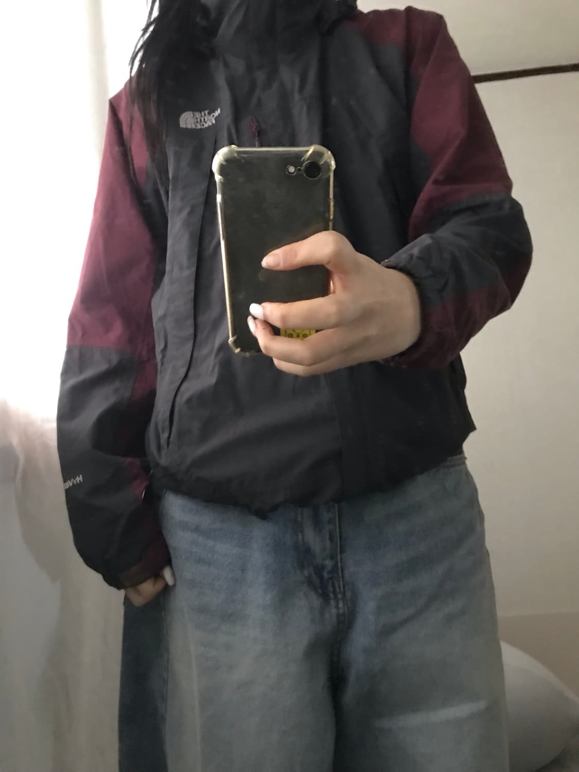 노페 버건디 그레이 바람막이 상품이미지3