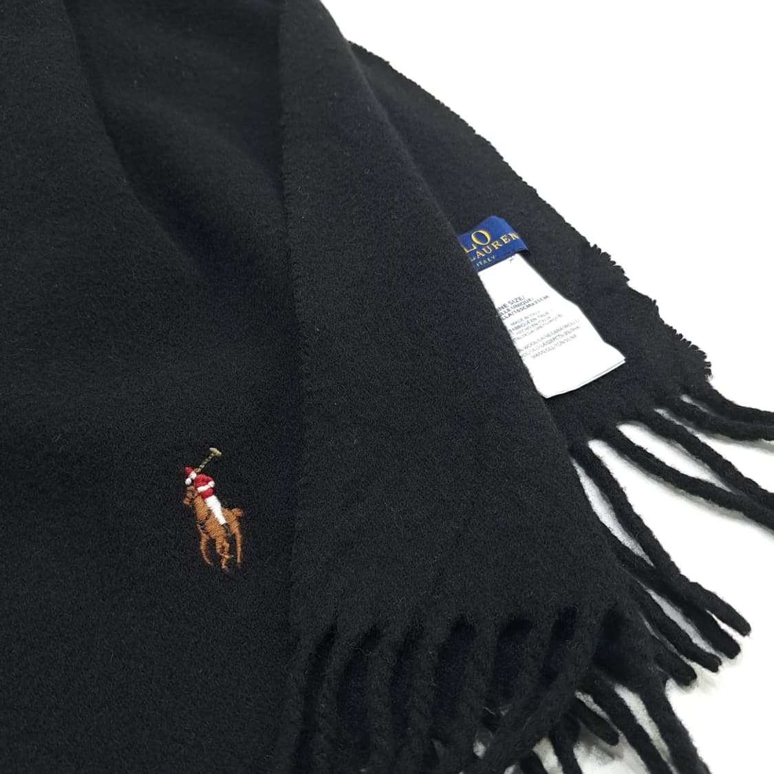 MX145 폴로 랄프로렌 블랙 울 목도리 머플러 상품이미지4