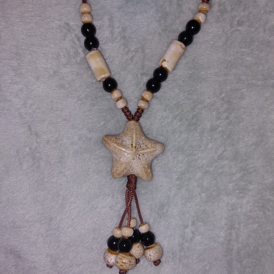 모리걸 히피 오리엔탈 보헤미안 불가사리 별 도자기 목걸이 상품이미지3