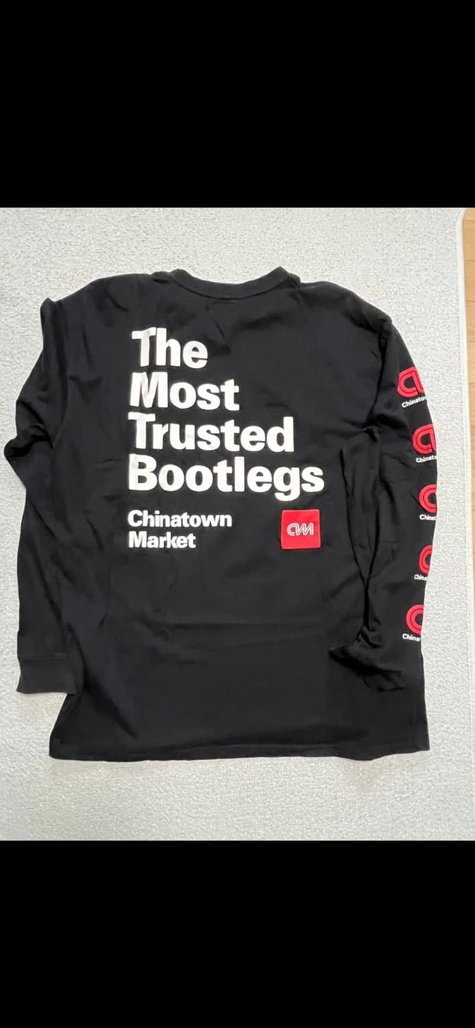 (XXL,2XL) 차이나타운 마켓 CNN 롱슬리브 티 블랙 상품이미지1