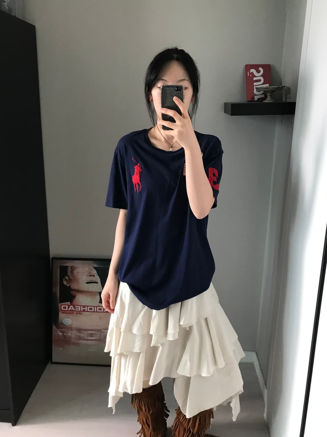 폴로 랄프로렌 빅포니로고 성조기 반팔티 QR코드택 상품이미지2