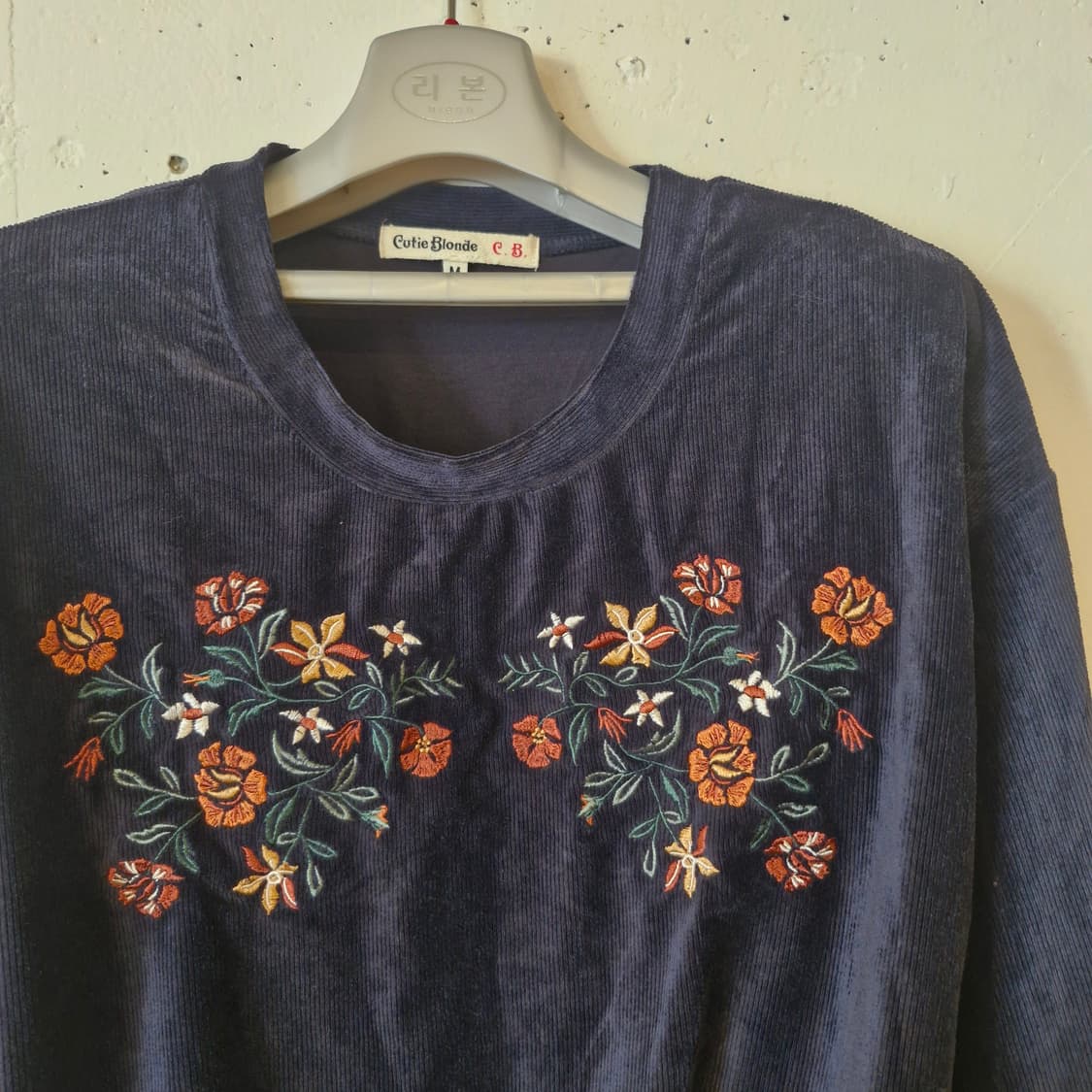 벨벳 코듀로이 자수 원피스 M~ 상품이미지1