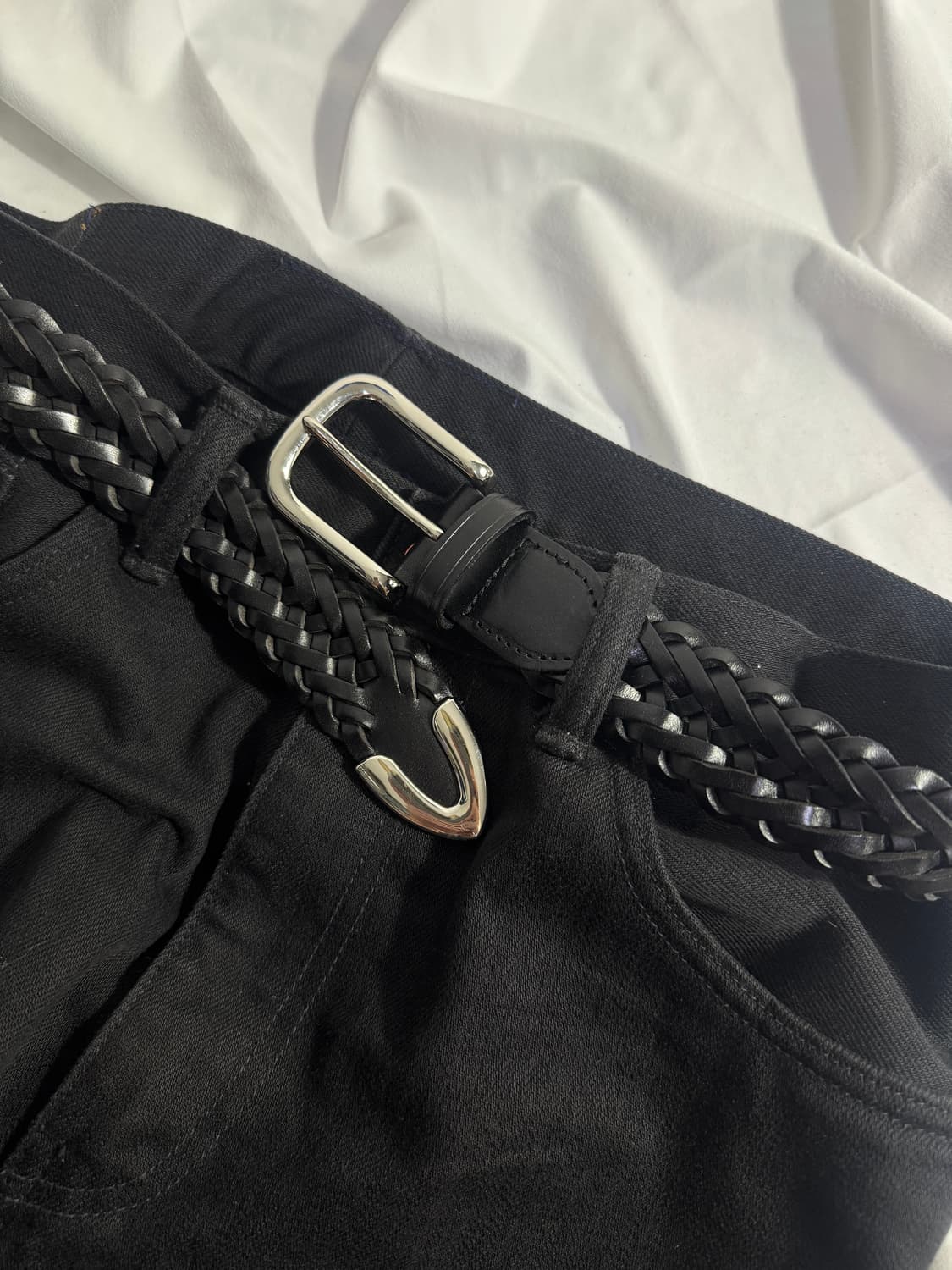 Liberal 위빙 레더 웨스턴 벨트 italy 상품이미지4