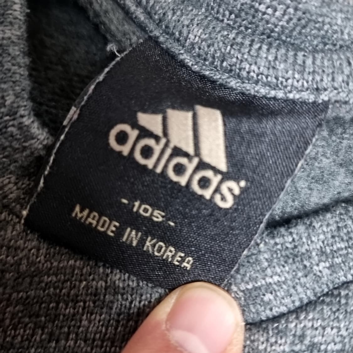 한국제 빈티지 아디다스 V넥 긴팔 티셔츠 그레이(105) 상품이미지4