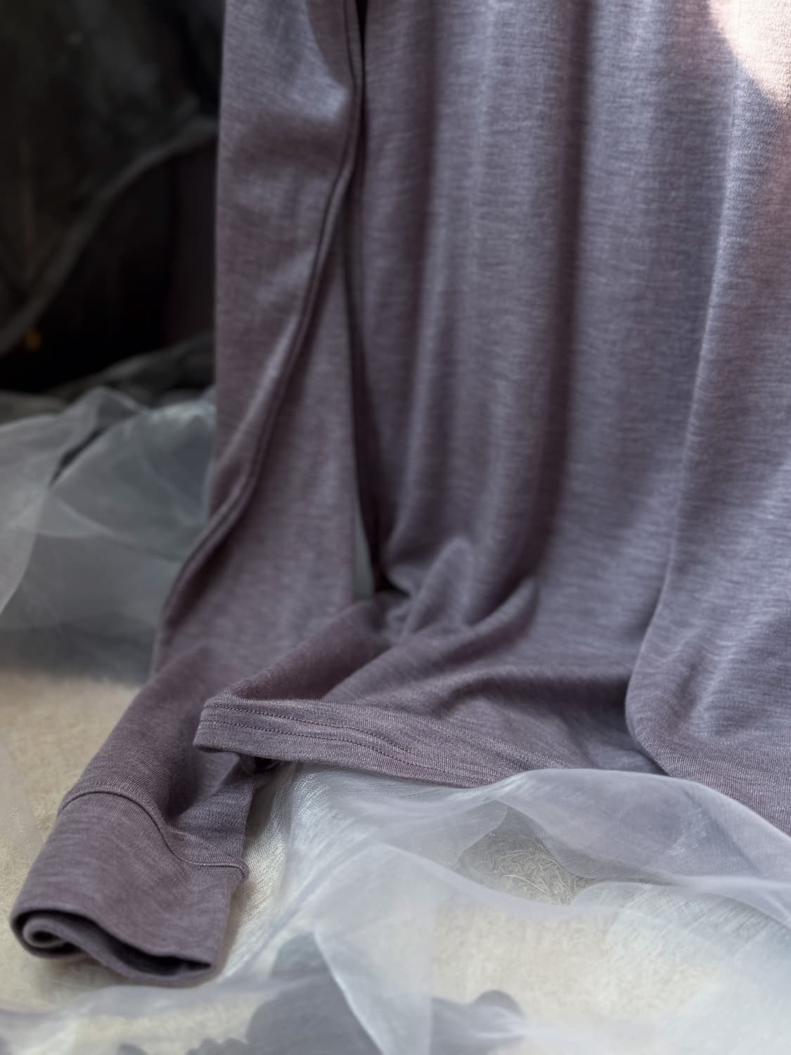 Lavender Stitched Shirring T-Shirt 0158 상품이미지4