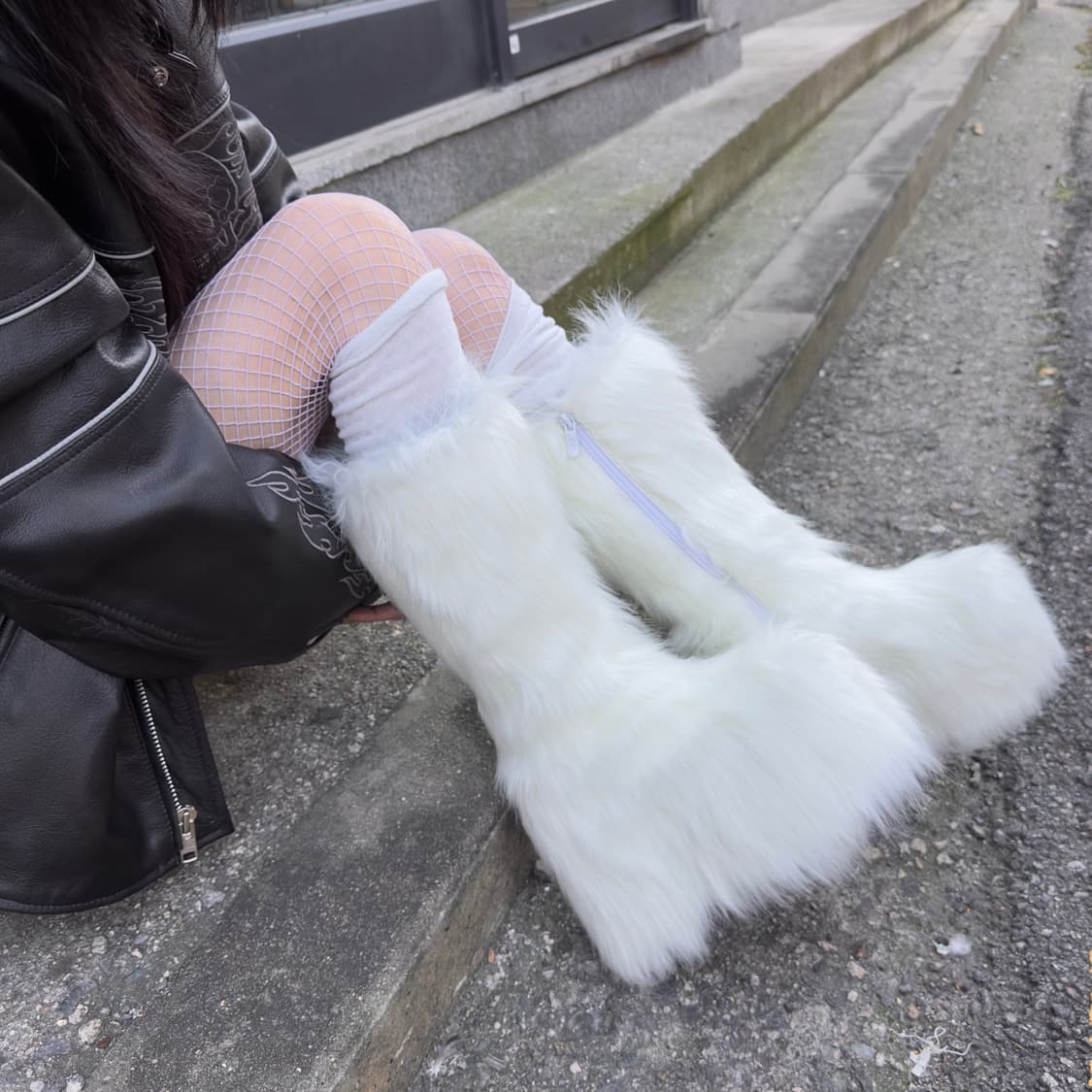 Ellie 플랫폼 화이트 털 스노우 부츠 상품이미지1