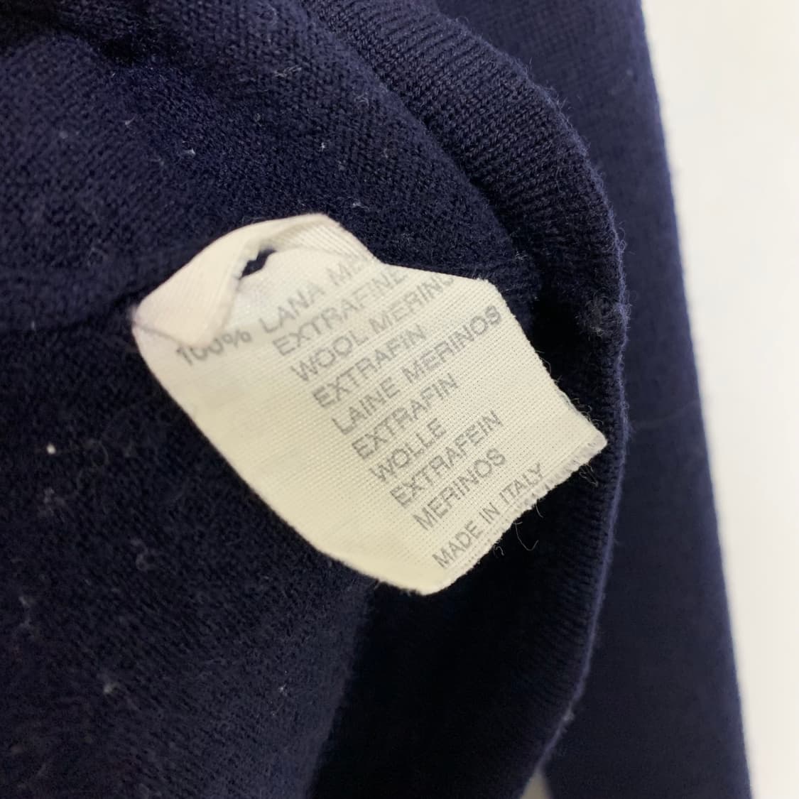 캐시미어 100% 네이비 모크넥 7부 소매 크롭 여성 이태리 빈티지 니트 상품이미지5