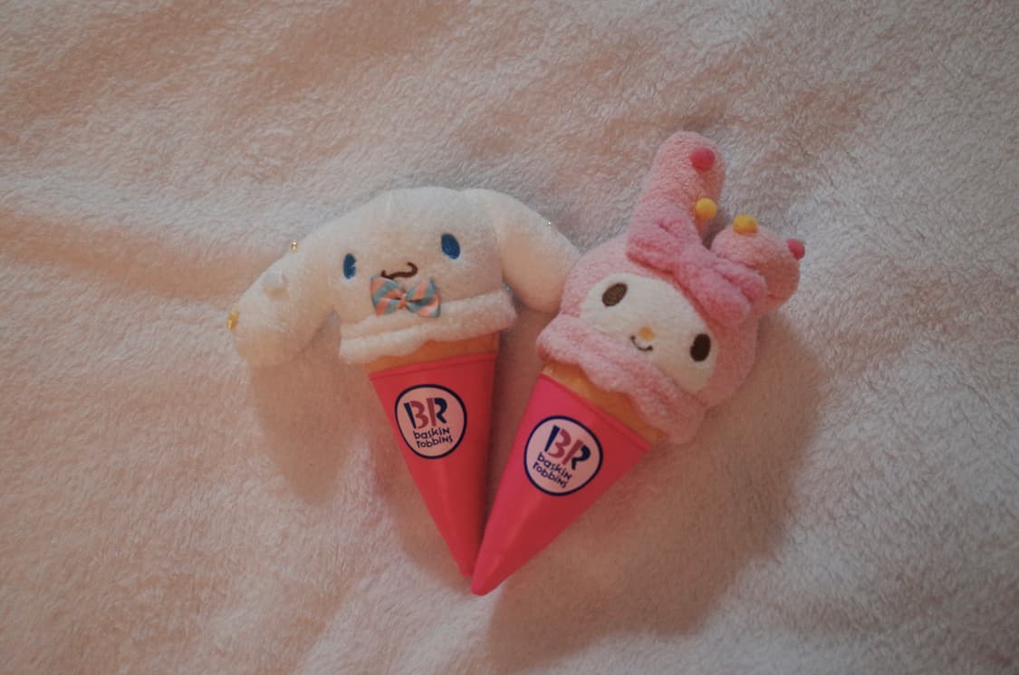 산리오 베스킨라빈스 콜라보 한정 마이멜로디&시나모롤 아이스크림 인형 상품이미지1