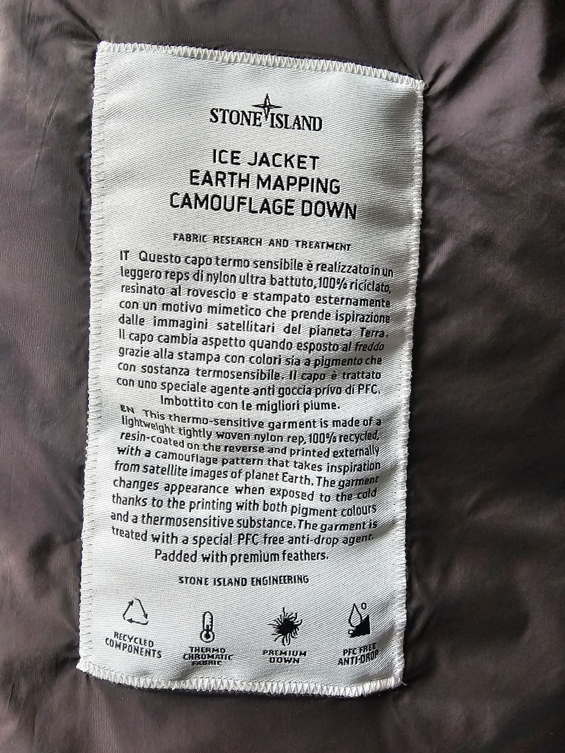 스톤아일랜드 EARTH MAPPING 카모플라쥬 아이스 자켓 (새상품) 상품이미지5