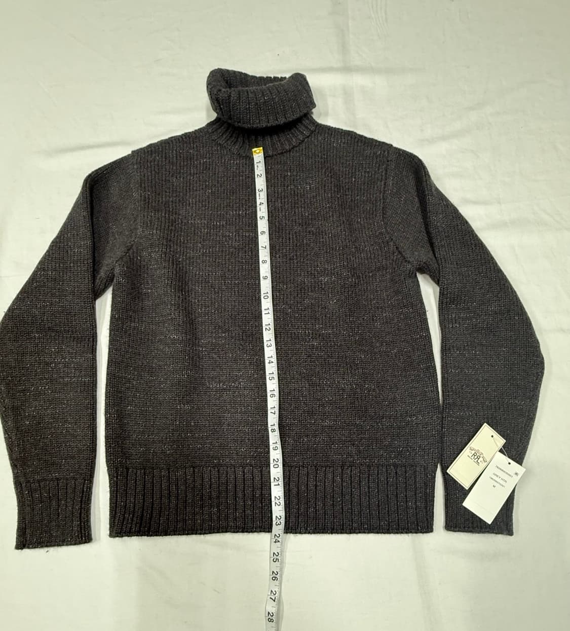 L 더블알엘 헤비 울75 코튼25 다크 그레이 터틀넥 니트 스웨터 상품이미지8