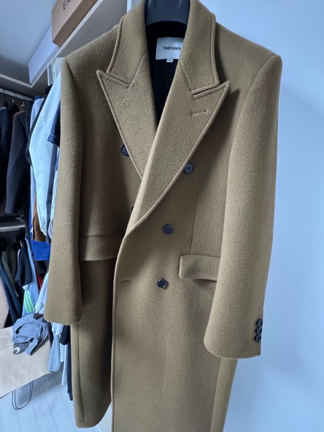 Tonywack 23FW 더블 블레스티드 코트 다크카멜 상품이미지4