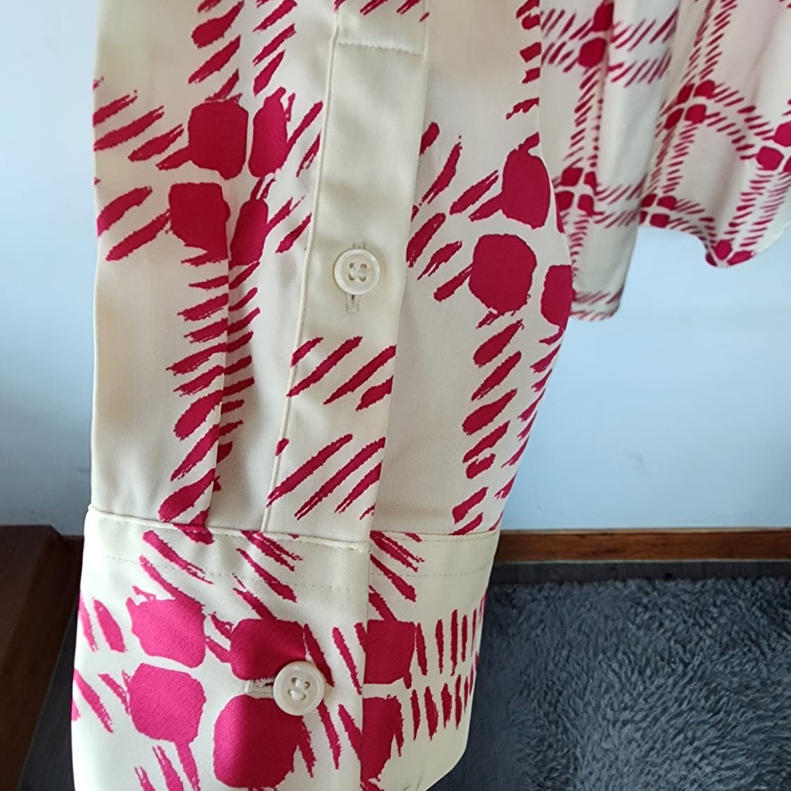 유니클로x마르니 체크 셔츠 아이보리/레드 상품이미지4