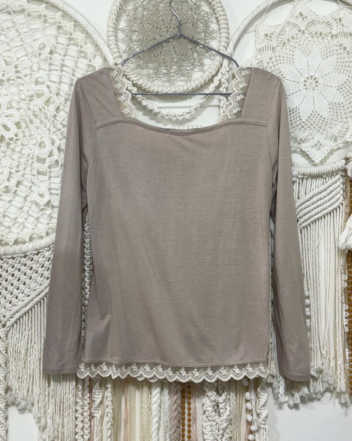 Mute Pink Beige Lace Sleeve 상품이미지2