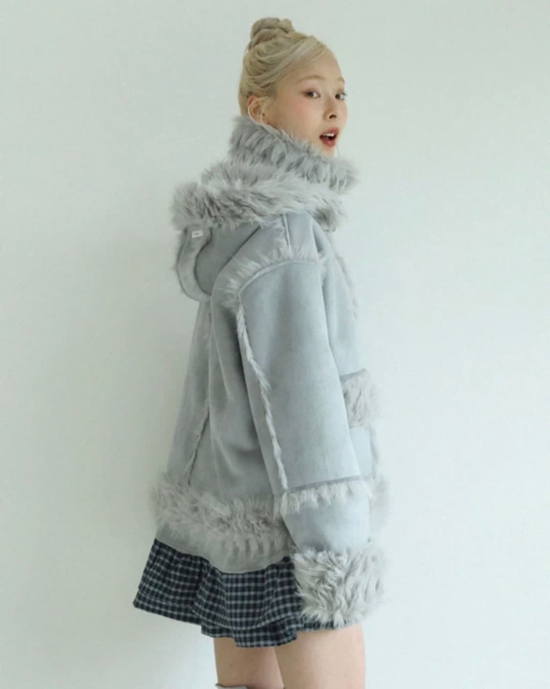 [새상품] 어글리쉐도우 리버시블 시어링 자켓 블루 상품이미지4