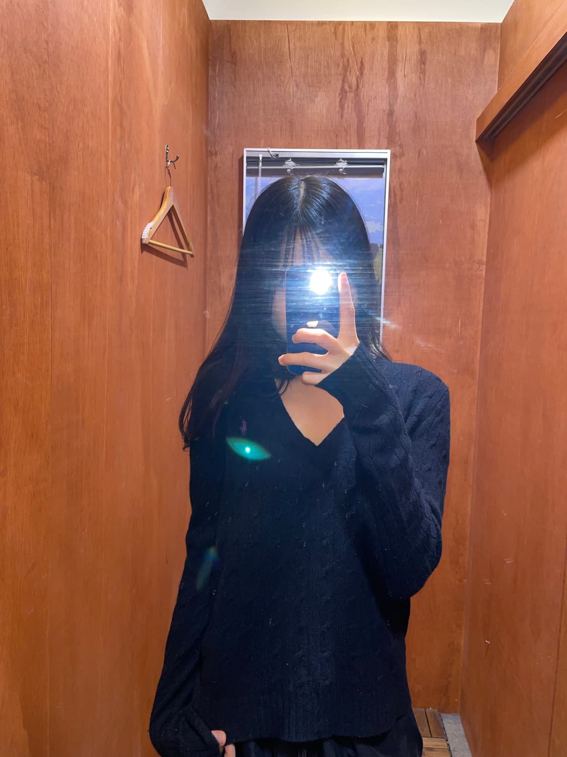 (L) LAUREN 랄프 로렌 스포츠 케이블 브이넥 니트 상품이미지1